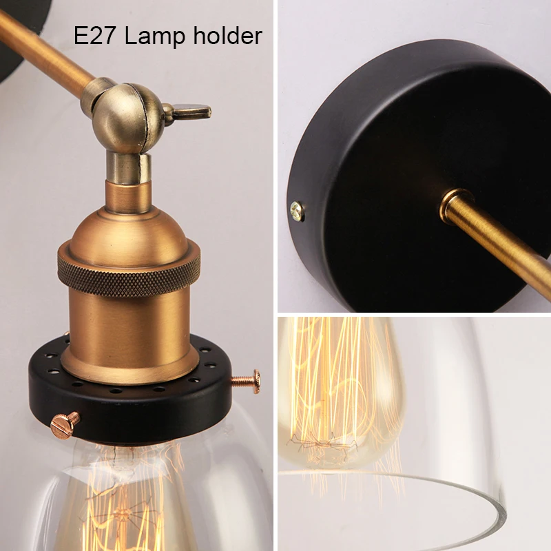 

Modern Wall lamps Wandlamp Wall lighting indoor bedroom living room decoration Glass industrial decor E27 loft Retro Stained