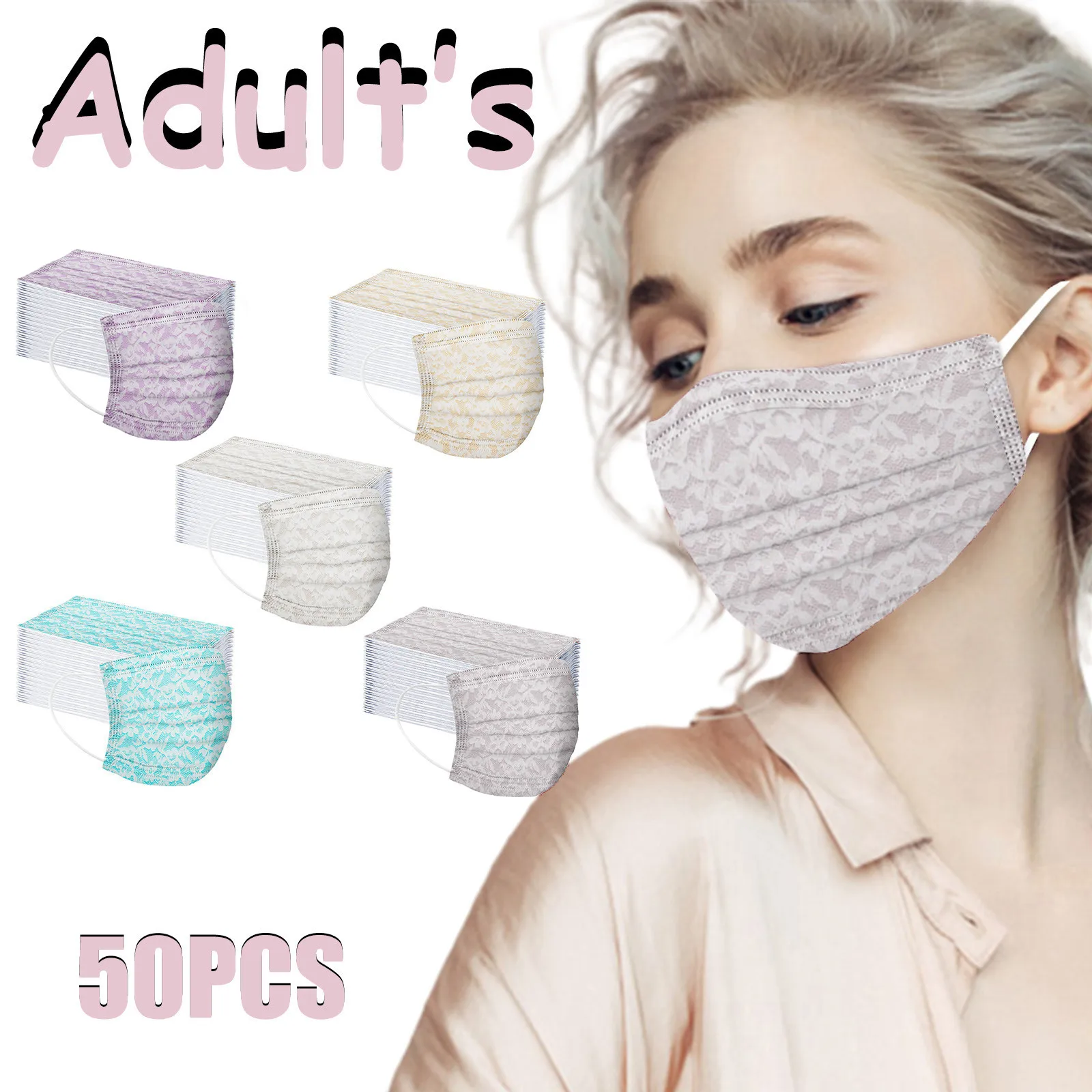 

Маски кружевные одноразовые для мужчин и женщин, элегантная защитная маска для рта, 3-слойные пылезащитные маски для взрослых, Рождественск...