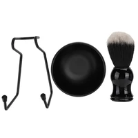 stainless steel beard shaving tool set 3pcsset professional shaving soal ment stand holder hair brush soap shaving bowl