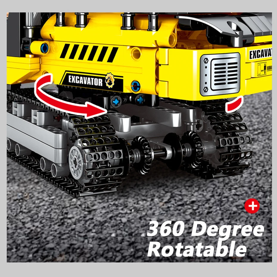 Игрушечные блоки экскаватора 841 шт. строительные для инженерного строительства