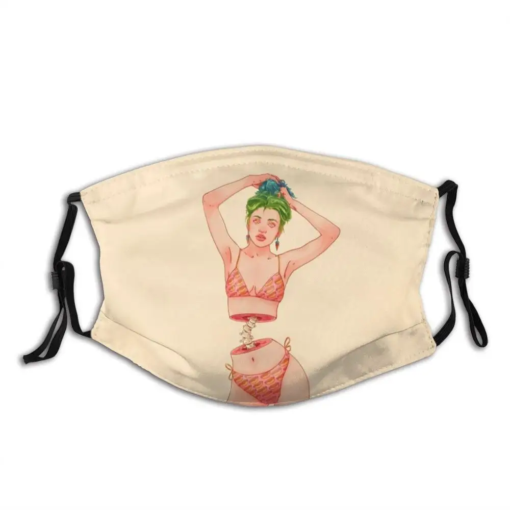 

Голодный и разочаровывающий Diy-маска для лица для взрослых и детей голодная неприличная еда хот-дог для женщин девочек зеленый синий розовый желтый мороженое