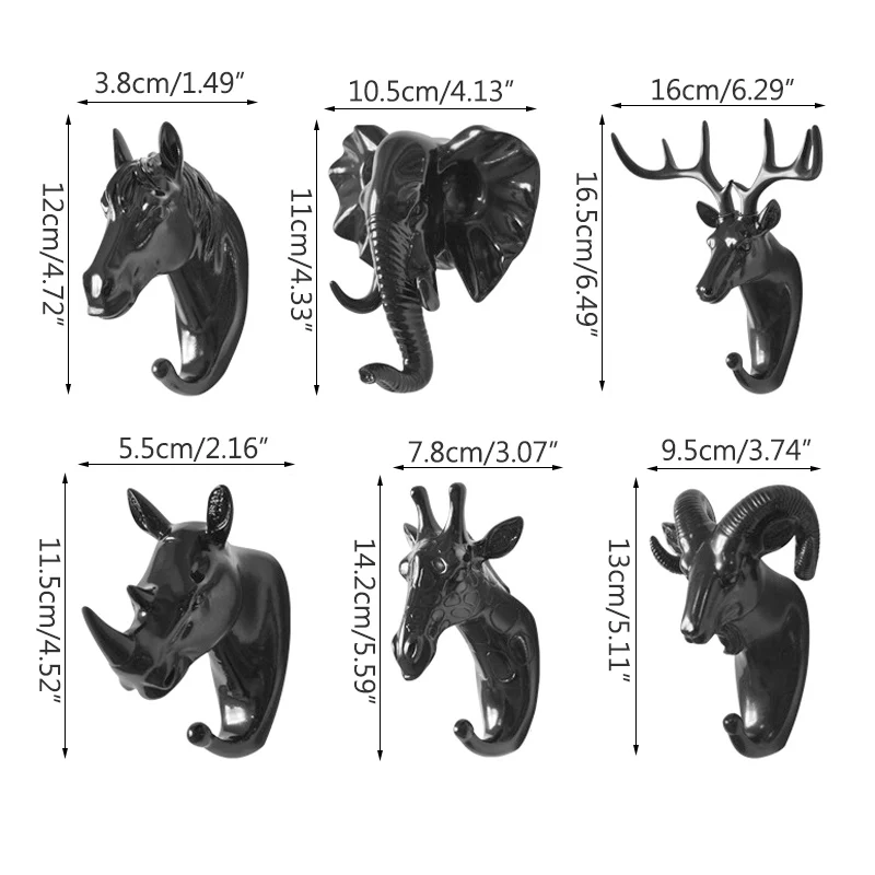 

Creative Hanging Hook Keys Holder Wall Home Strong Seamless Sticking Hook Decorative Hook Creative Animal Hooks