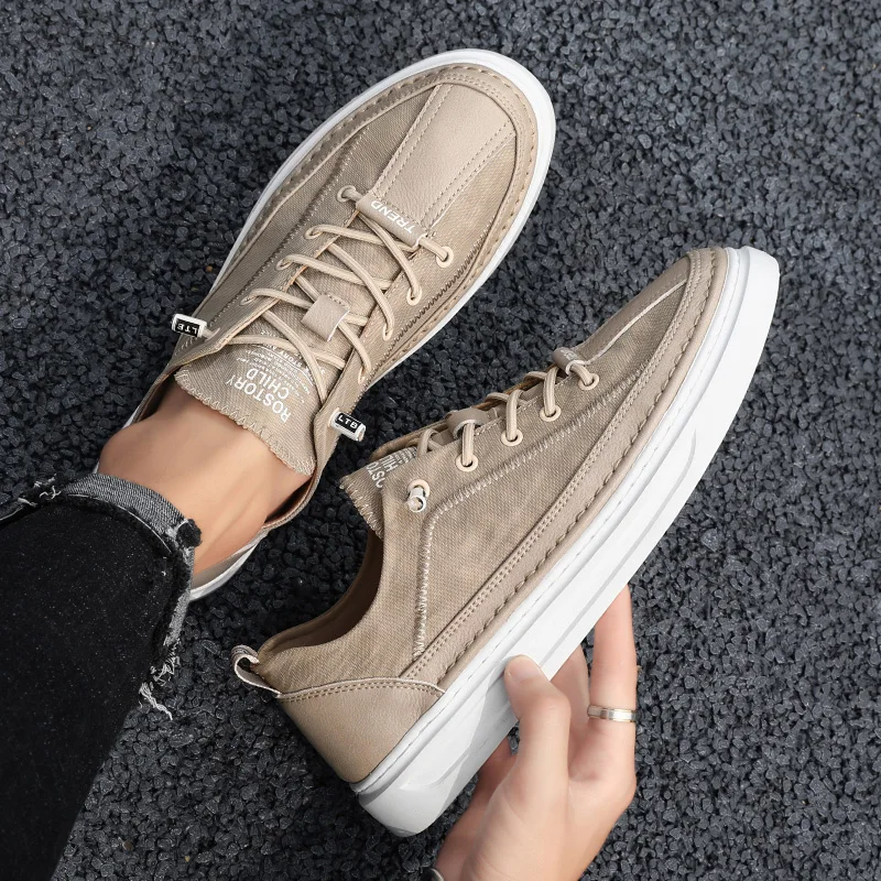 Мужская парусиновая обувь Мужские лоферы Летняя из воздухопроницаемой ткани