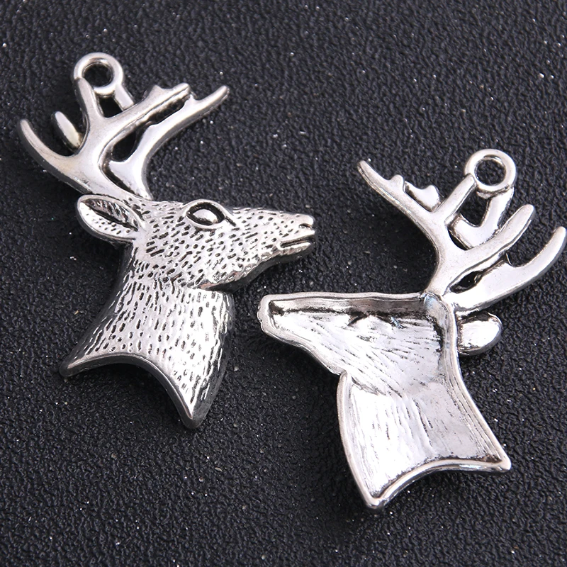 1 шт. 45*32 мм антикварные Большие Рождественские Подвески с оленем DIY Ювелирные