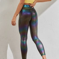 fitness fashion bright pearl luster leggings womens sexy sportswear training new sports hip leather bottoms fast dry yoga