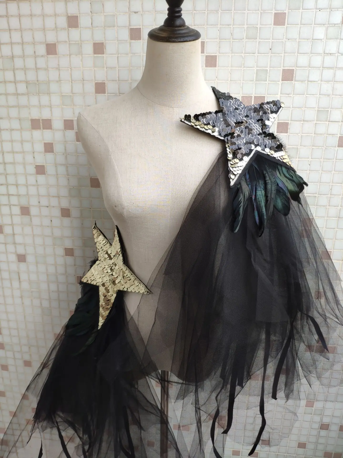 Большая сетчатая эполетка ручной работы брошь на плечо эполеты/эполеты