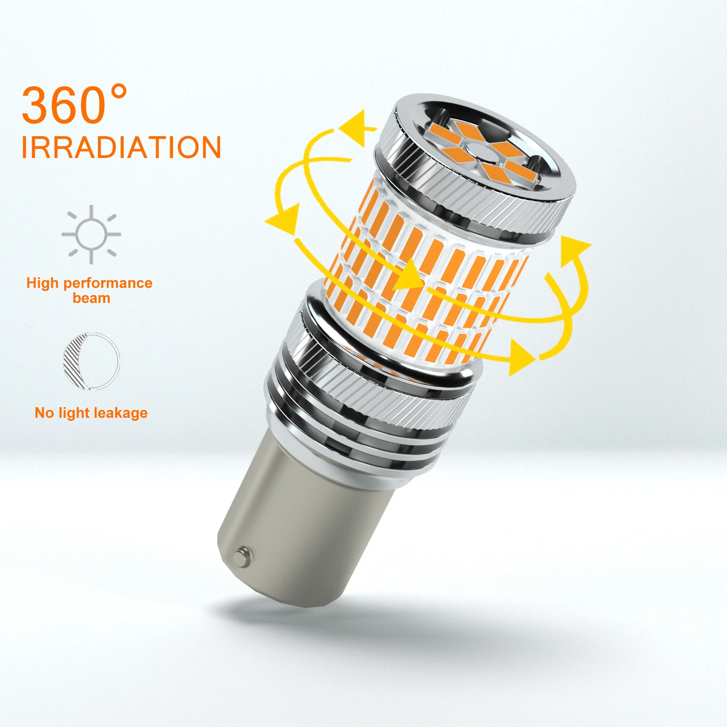 JIACHI 2PCS 1156 BA15S W21/5W LED Car Turn Singal Auto Blinker PY21W BAU15S 3156 7440 High Power No Error Yellow DC12V-24V Super - купить по