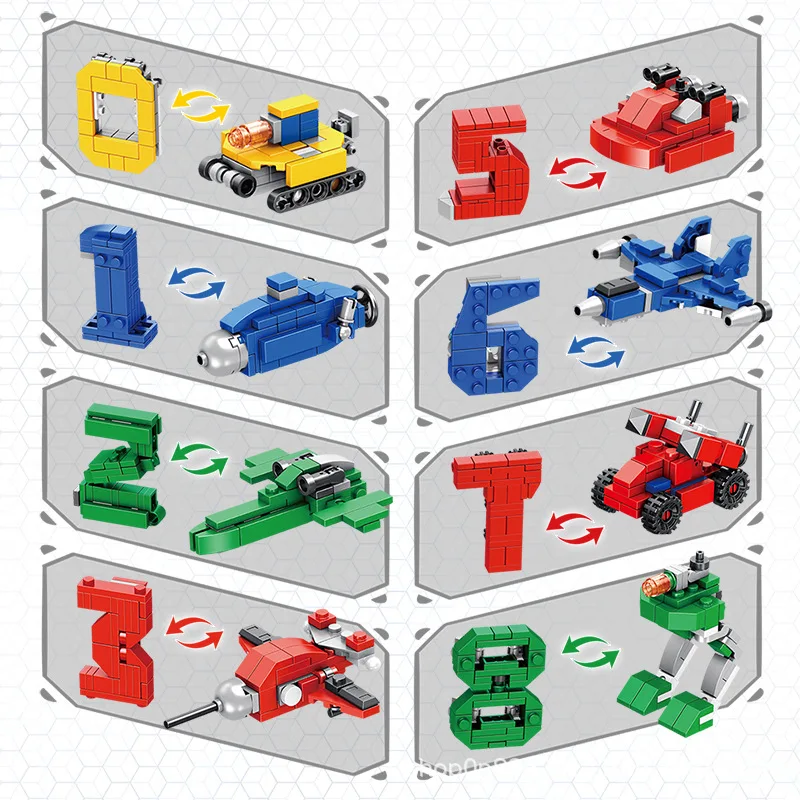 12 шт. Сборка строительные блоки образовательные игрушки фигурку Трансформация