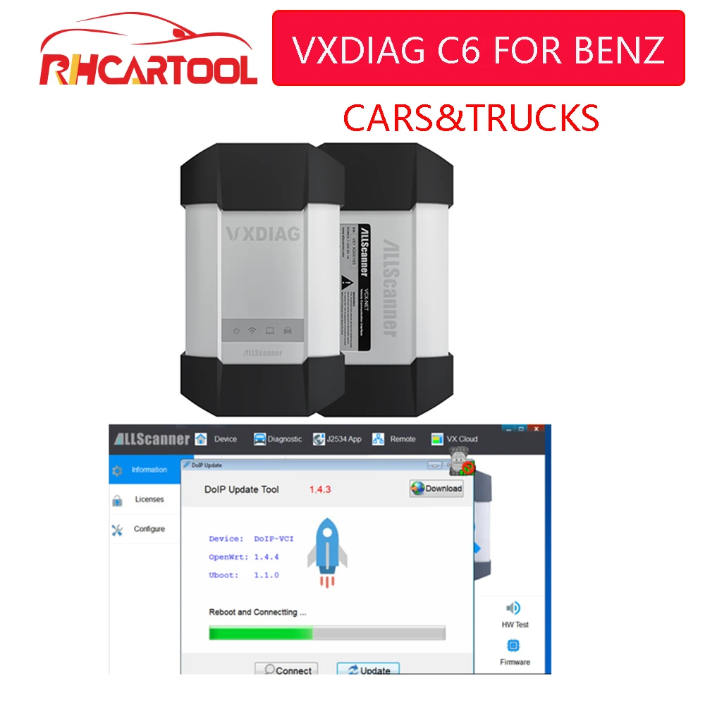 OBD2 Оригинальный VXDIAG C6 диагностический инструмент для Benz мощный чем Star C4 C5 с HDD XENTRY