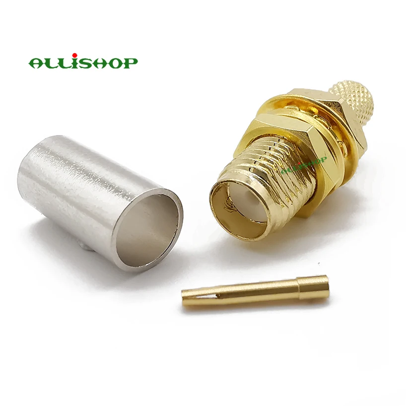 Переходник с разъемом типа мама ALLiSHOP переходник SMA RG58 RG142 LMR195 прямой позолоченный