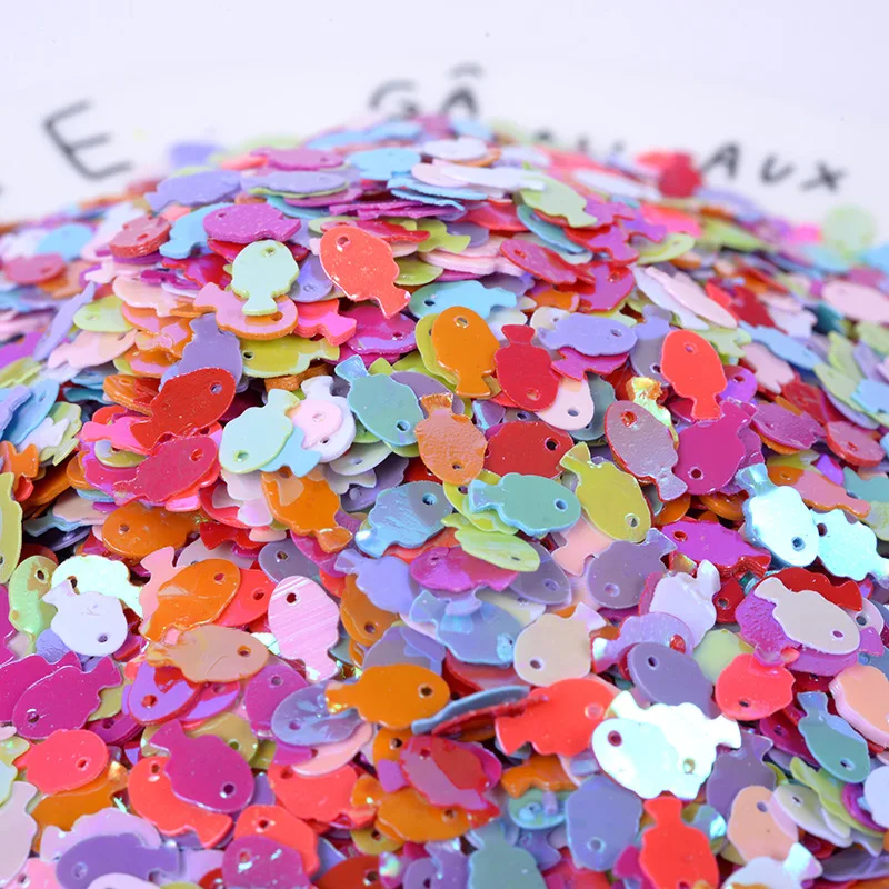 10 г/лот рыбы Форма Блестки для поделок пайетками ПВХ Свободные блесток нейл-арта