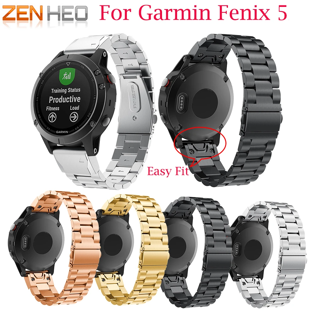 26 22 20 мм Quick Release ремешок для наручных gps-часов Garmin Fenix 5X/5X/5S Plus 3/3HR Forerunner 935/945 Смарт-часы нержавеющая Стальные Ремешки