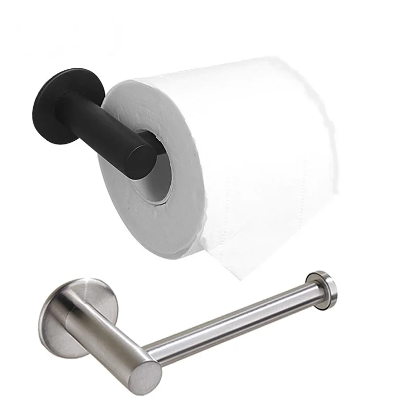 

Stainless Steel Cabinet Paper Roll Storage Rack Kitchen Self-adhesive Towel Rack Toilet Paper Holder Bathroom Hardware Kit