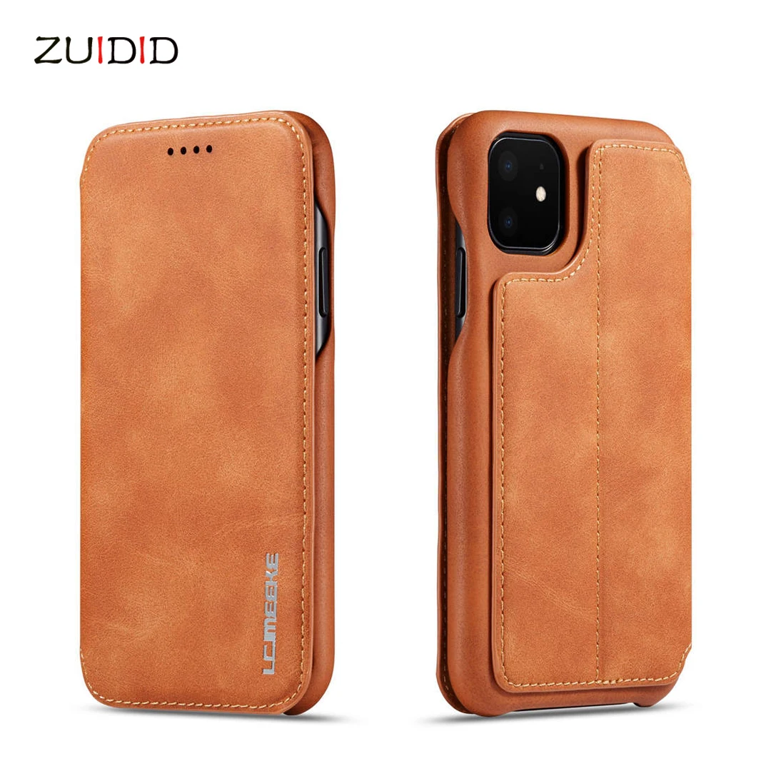 Кожаный флип чехол для телефона iPhone 12 Pro Mini Магнитный кошелек с отделением карт