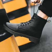 2020 winter new high top martin boots mens mid tube boots trend all match tooling shoes lightweight comfortable shoes