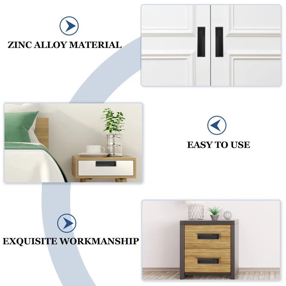 

2pcs Practical Door Handle Invisible Wardrobe Handle Embedded Handle