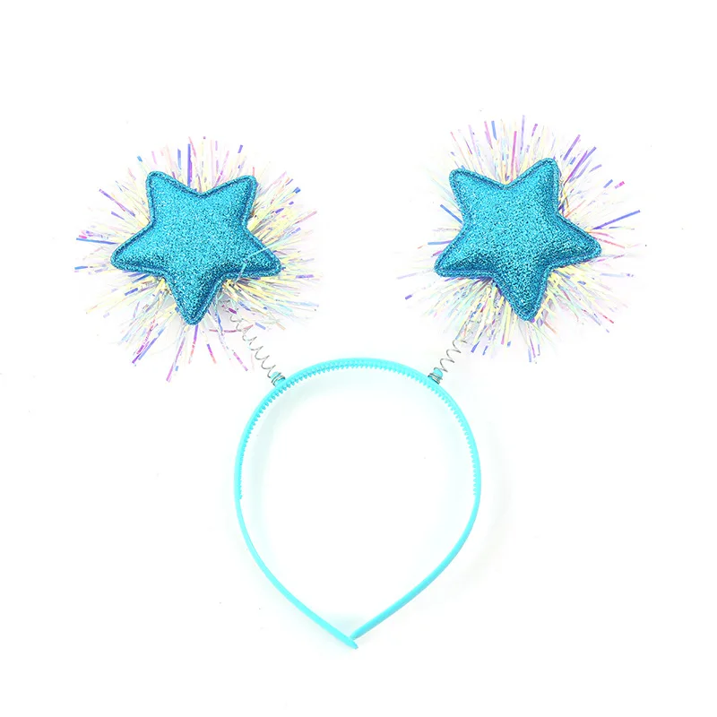 

12pcs Color Silver Wire Star Headband Women Girl Hairband Holiday Party Favors Cosplay Costume Accessories Decorate Props