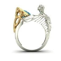 rings wedding ring size 6 13 two tone alloy for women band angel wings