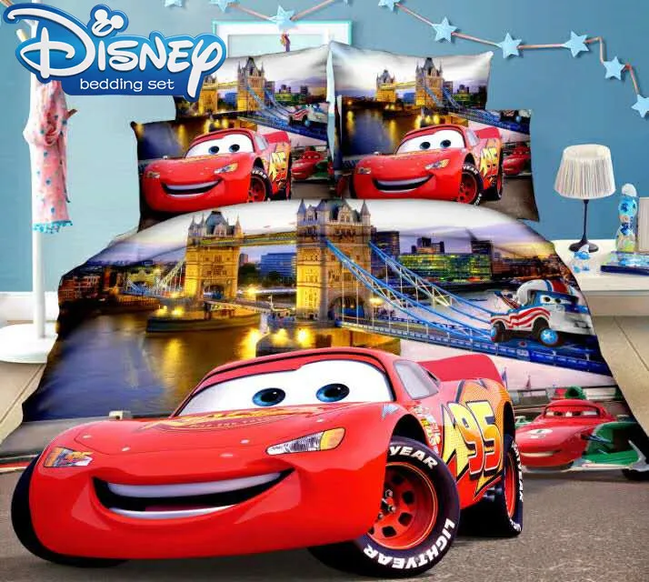 Постельное белье disney с мультяшным принтом Молния Маккуин автомобиль постельное