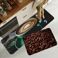 coffee printed flannel floor mat bathroom decor carpet non slip for living room kitchen welcome doormat