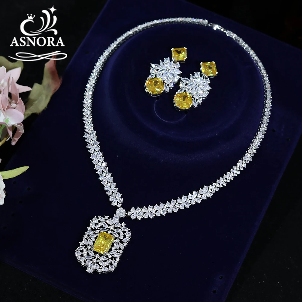 Модное свадебное квадратное ожерелье с кулоном asnor аксессуары для свадебного