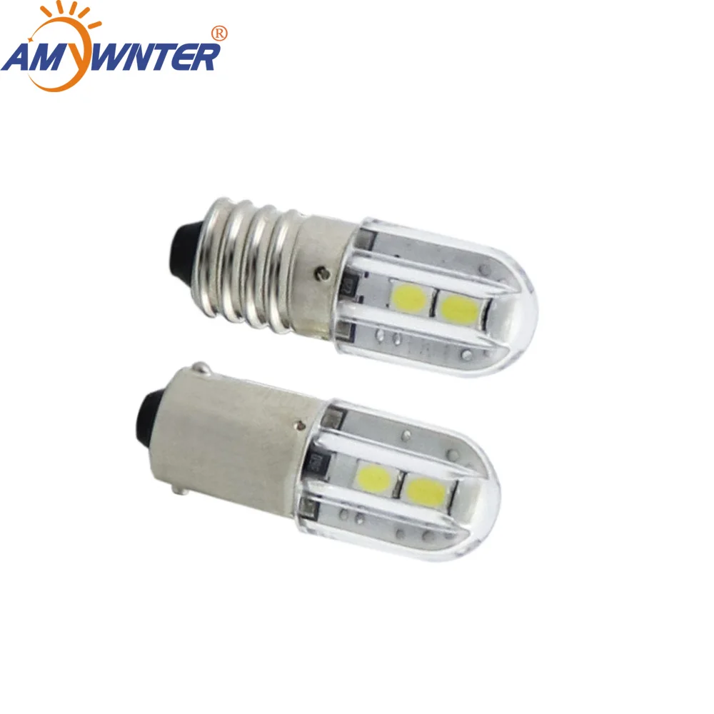 AMYWNTER E10 Ba9s led T4w 1w индикатор светильник лампочка 6 3 V 12V 24V 48V 60V 120V 230V 2835 4SMD оптовая