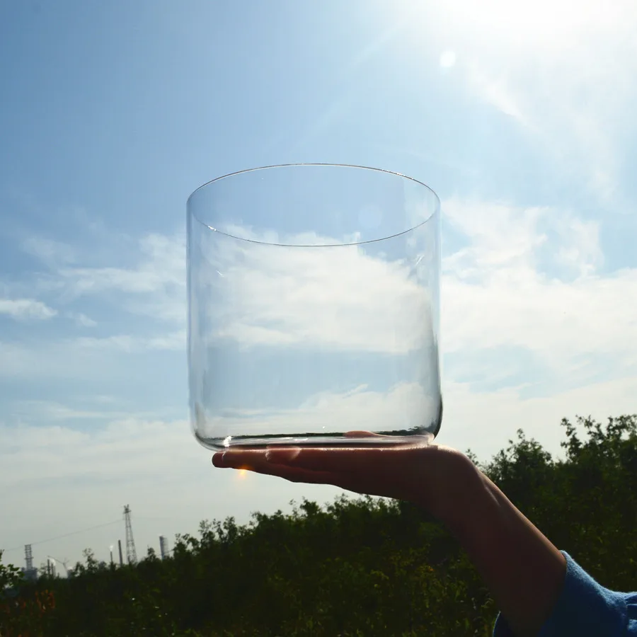 7 дюймов G note плоская Нижняя кристальная Поющая чаша прозрачная для звукового