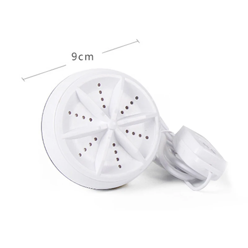 

Newly Multifunctional Ultrasonic Washing Machine 9cm Round Mini Portable Cleaning Tool for Travel Outdoor Use BN99