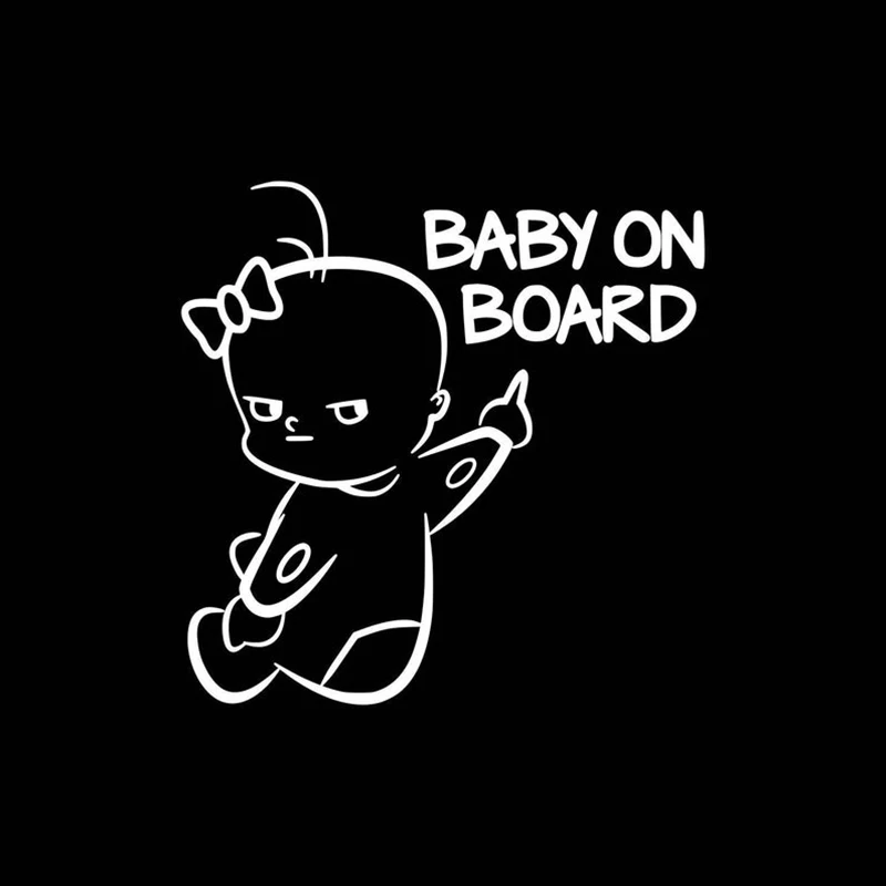 Черно-белый ребенок на борту виниловые наклейки для кузова автомобиля фотообои милые высококачественные непромокаемые съемные S1207