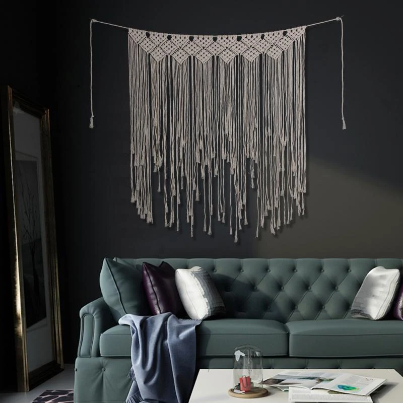 DIY Boho деревенская Свадьба макраме шторы фотообои ручной работы хлопок Лето для