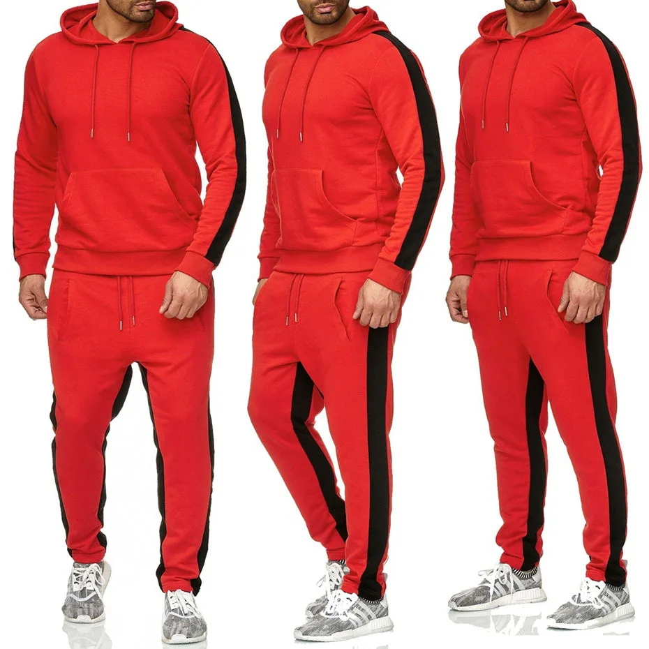 

2Pcs Men Sets Casual Fashion Hoodies Pant Hoody Sweatshirts + Sweatpants Tracksuit Autumn Winter Jogging Sportswear Solid Jacket
