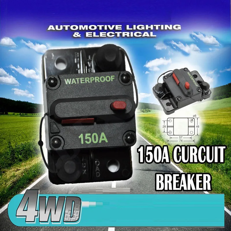 12V-24V DC 30A 40A 50A 60A 70A 80A 100A 150A 200A водонепроницаемый выключатель предохранитель сброса
