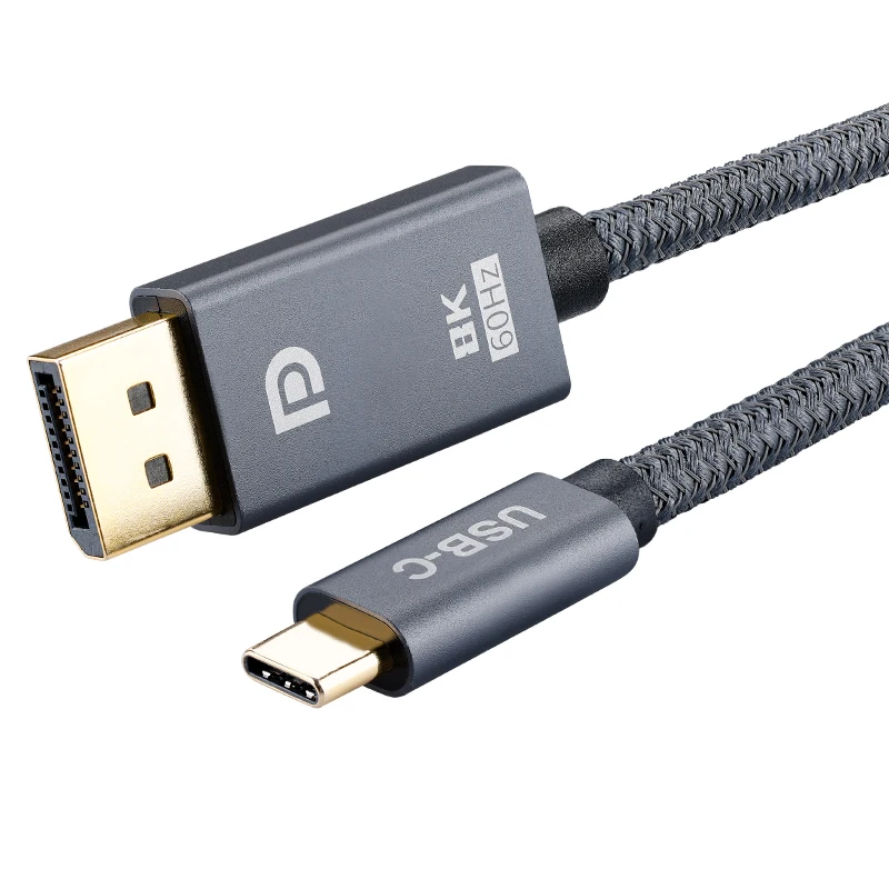 Кабель USB Type C к DP 1 4 HD 8K 60 Гц 4K 144 медный плетеный кабель DisplayPort для 2021 MacBook Pro M1 Mac Mini XPS