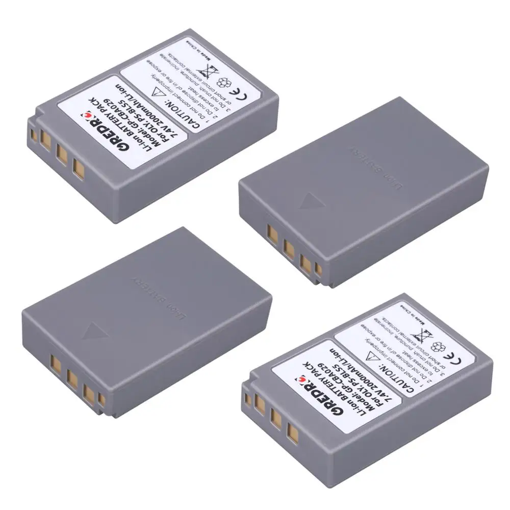 

4Pcs 2000mAh PS-BLS5 BLS50 Battery for Olympus PS BLS5, PEN BLS-50, OM-D II, E-PL2, E-PL5, E-PL6, E-PL7, E-PM2, Stylus1