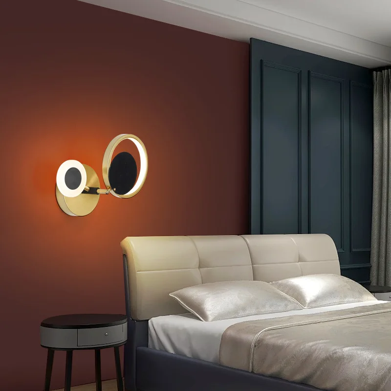 

Nordic modern minimalist living room background wall lamp bedroom bedside lamp decorative lamp creative personality lamp