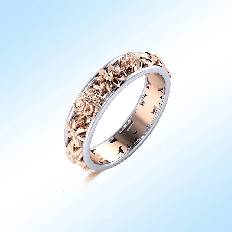 Женское кольцо с цветком горячая Распродажа модное и креативное двухцветное Pinky