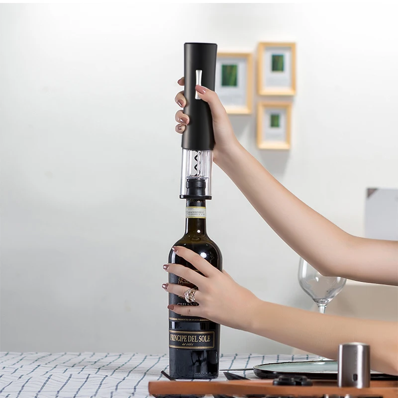 luxury electric wine bottle opener corkscrew foil cutter set automatic bottle opener for wine kitchen gadgets can opener free global shipping