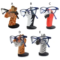 1 pc animal glasses rack hand carved wood eyeglasses spectacle sunglasses holder stand animal shaped home office desk decor