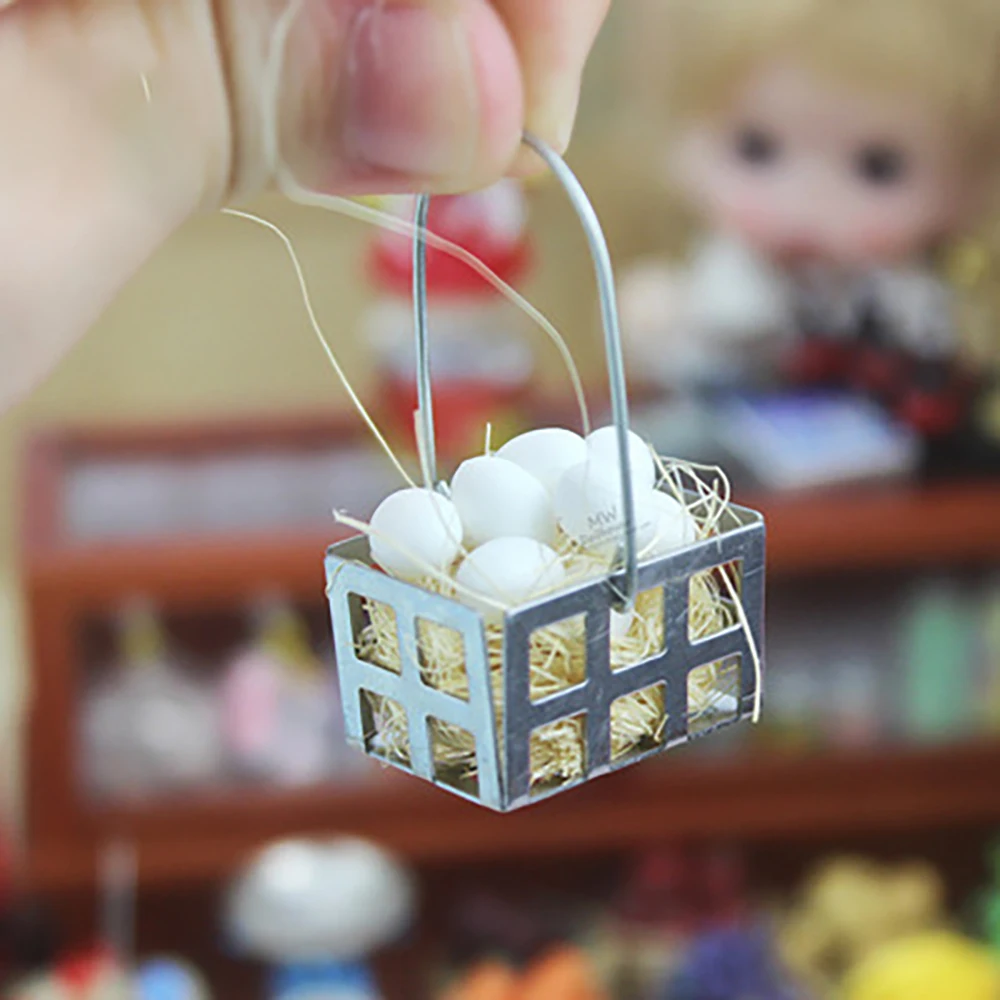 

1 шт., 1/12 миниатюрный кукольный домик, корзина для яиц, модель еды, игрушки для мини-украшения, аксессуары для кукольного домика