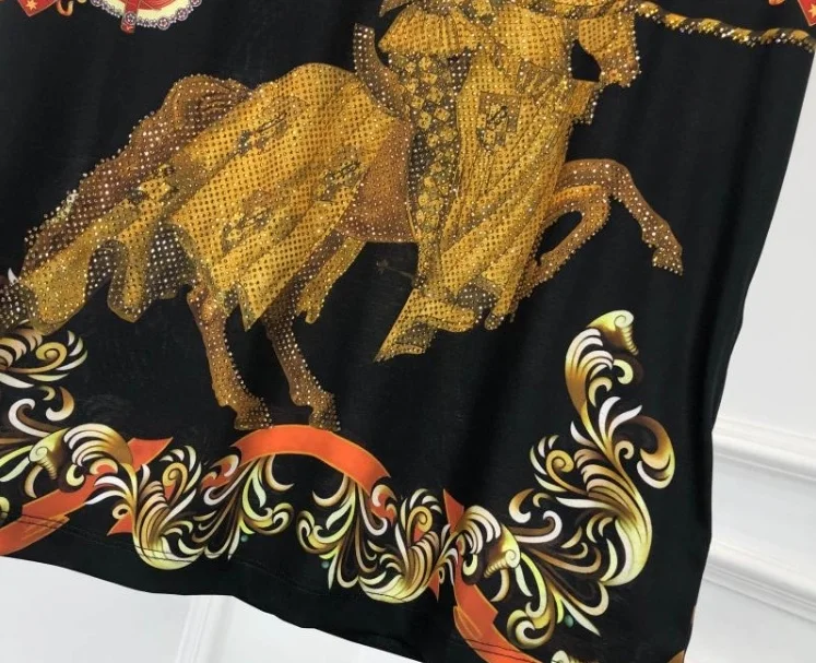

summer new arrival brand famous crown knight badge print tee t shirt for men punk style