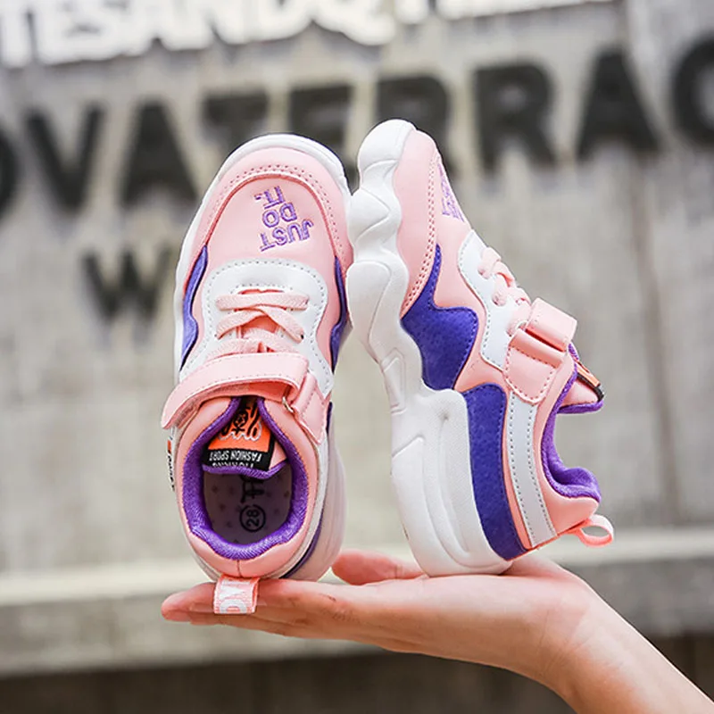 Детская кожаная спортивная обувь для девочек Новинка 2019 года корейские модели