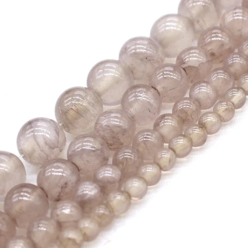 Натуральный серый кварцевый ледяной кристалл лабрадорит нефритовые бусины для