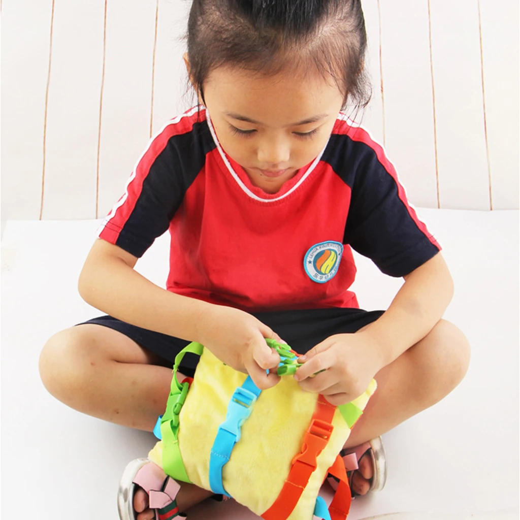 Libro sensorial silencioso para ni&ntilde;os, rompecabezas con hebilla, juego a juego de Color, juguete educativo-2