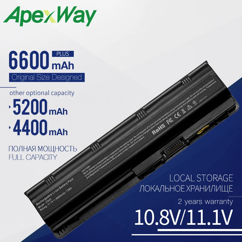 

Аккумулятор Apexway для ноутбука HP Pavilion G4 G6 G7 CQ32 CQ42 CQ62 CQ72 DM4 HSTNN-CBOX HSTNN-Q60C HSTNN-CB0W MU06 MU09 G32 G42 G62