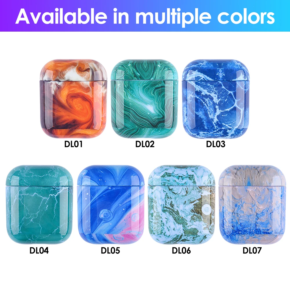 

Luxury Marble For Airpods Case Bluetooth Earphone Hard PC Case For Airpod 2 1 Cover Headphone Charging Bag for air pods 2 case