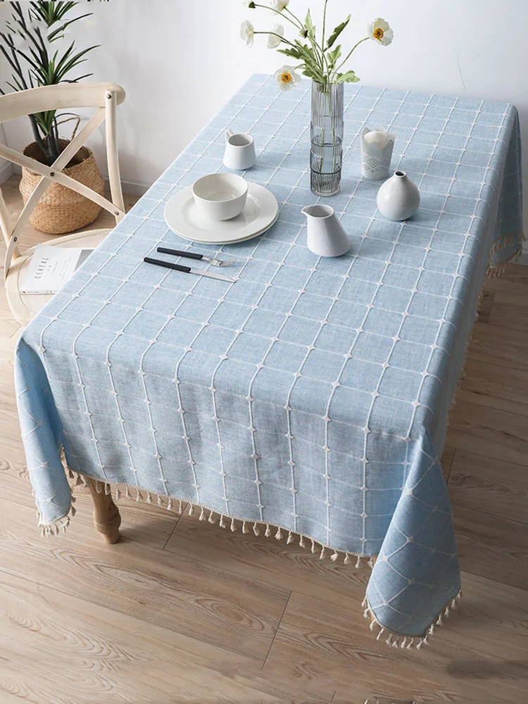 Cotton Linen Tablecloth Nordic Style Rectangular Tea Table Cloth Simple Fresh Square Tablecloth Student Dining Table Cloth Pad
