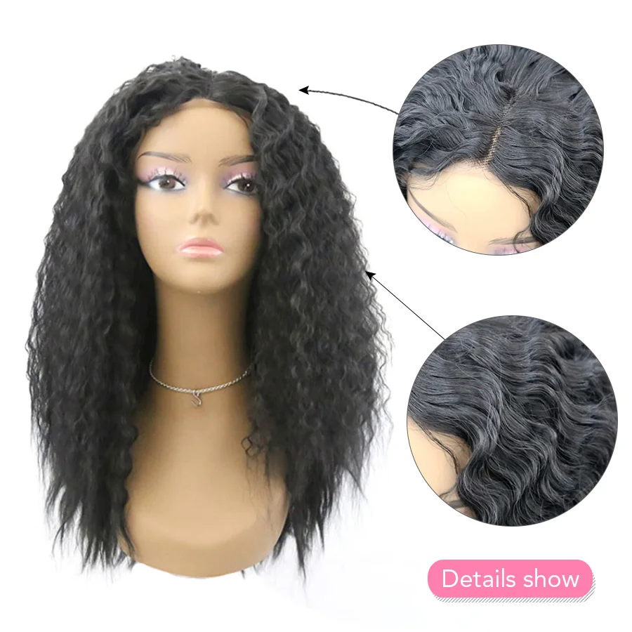 Красота на линии кудрявые 13*4 синтетические волосы кружеве парики волна воды