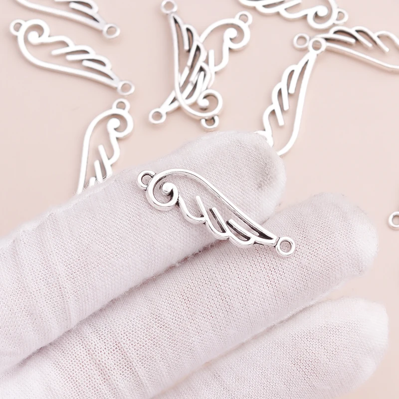 

20pcs 30x7mm Long Wings Connectors Charms Beads for DIY Bracelets Necklaces Handmade Jewelry Making Finding