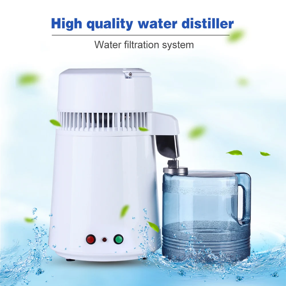 2 кнопки 4L дома чисто дистиллятор фильтр машина дистиллированная вода зубные