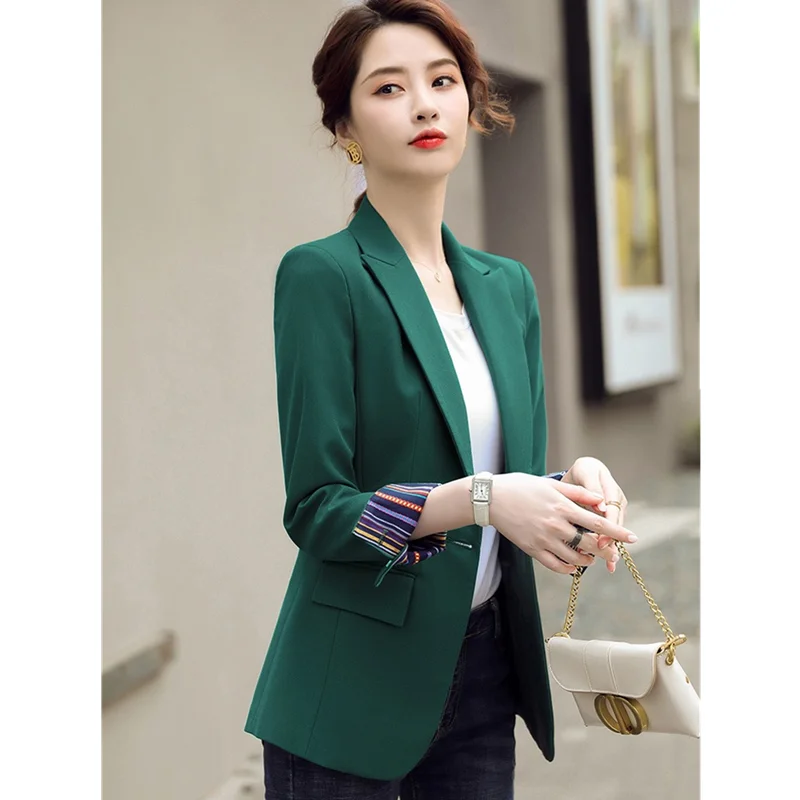 

High-quality elegant spring and autumn fashion casual self-cultivation small fragrance office business jacket British small suit